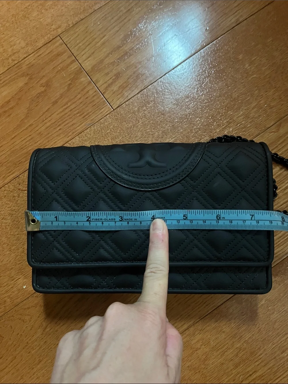 Tory Burch Quilted Leather Black Chain Shoulder Bag